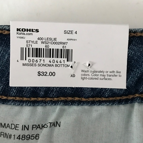 SONOMA High Rise Shorts Bermuda Jean Shorts Women’s Misses Size 4 NWT - Picture 15 of 15